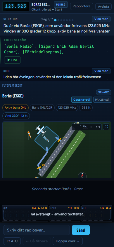 RadioTrainer aktiv träning på mobil